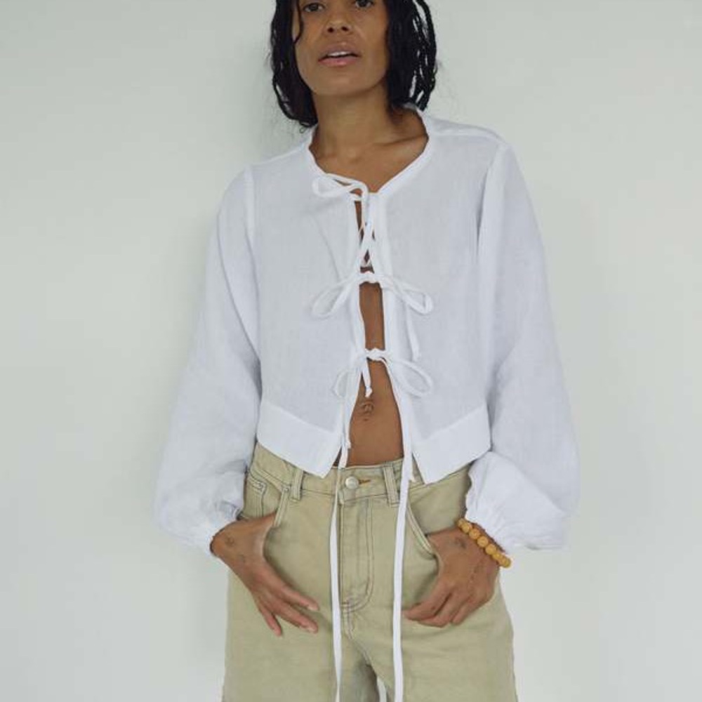 Boheme Goods White Tie Blouse